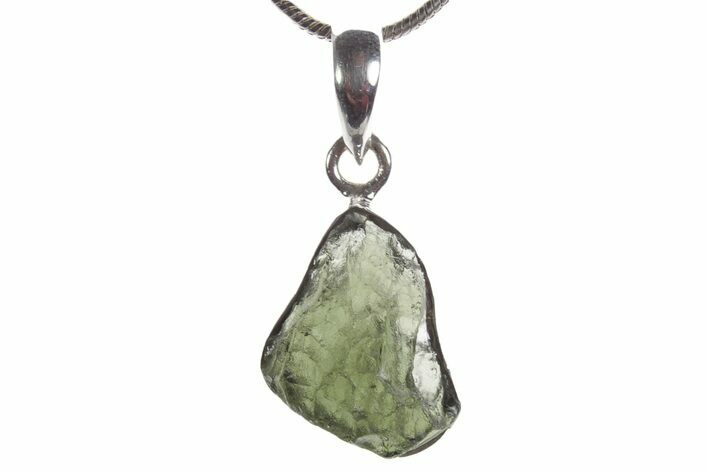 Green Moldavite Tektite Pendant ( g) - Czech Republic #353935